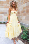 Saffron Maxi Dress - Yellow Gingham Print