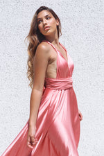 Pandora Multiway Gown - Rose Pink Satin