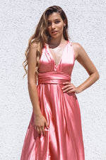 Pandora Multiway Gown - Rose Pink Satin