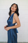 Satin Multiway Dress - Navy - Runway Goddess