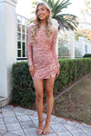 Stardust Sequin Dress - Rose Gold Pink