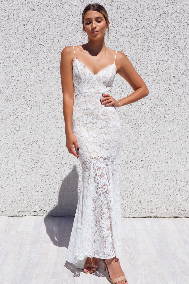 Talaya Lace Gown - White