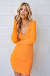 Tallulah Sleeve Dress - Mango Orange