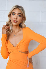 Tallulah Sleeve Dress - Mango Orange