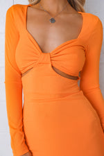 Tallulah Sleeve Dress - Mango Orange