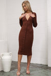 Tatiana Ribbed Dress - Brown