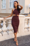 Thurma Cutout Dress - Chocolate