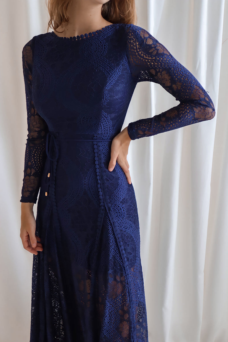 Tilly Lace Maxi Dress - Navy