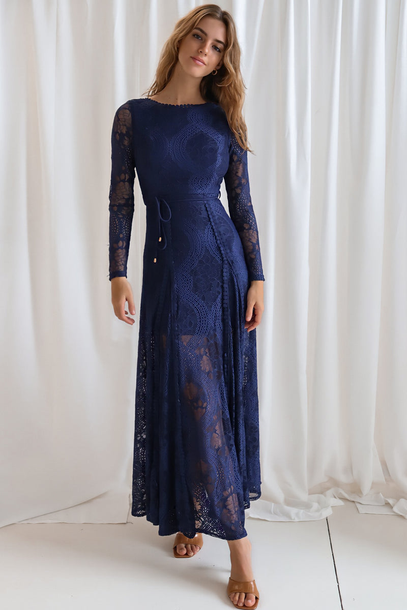 Tilly Lace Maxi Dress - Navy