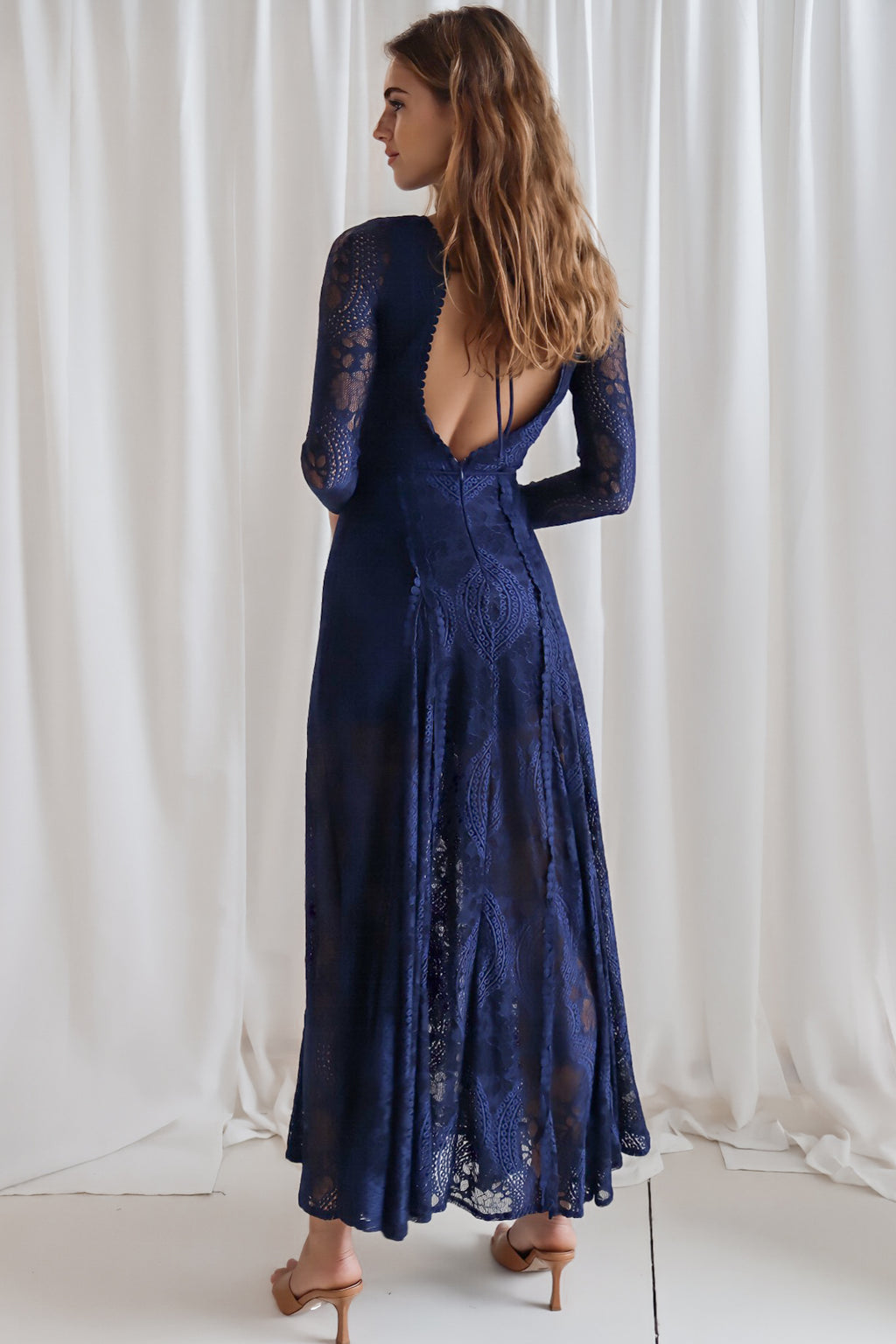 Tilly Lace Maxi Dress - Navy