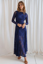 Tilly Lace Maxi Dress - Navy