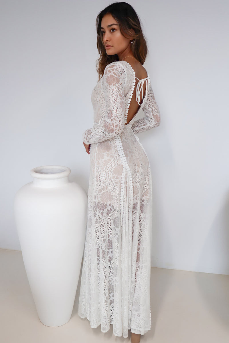 Tilly Lace Maxi Dress - White