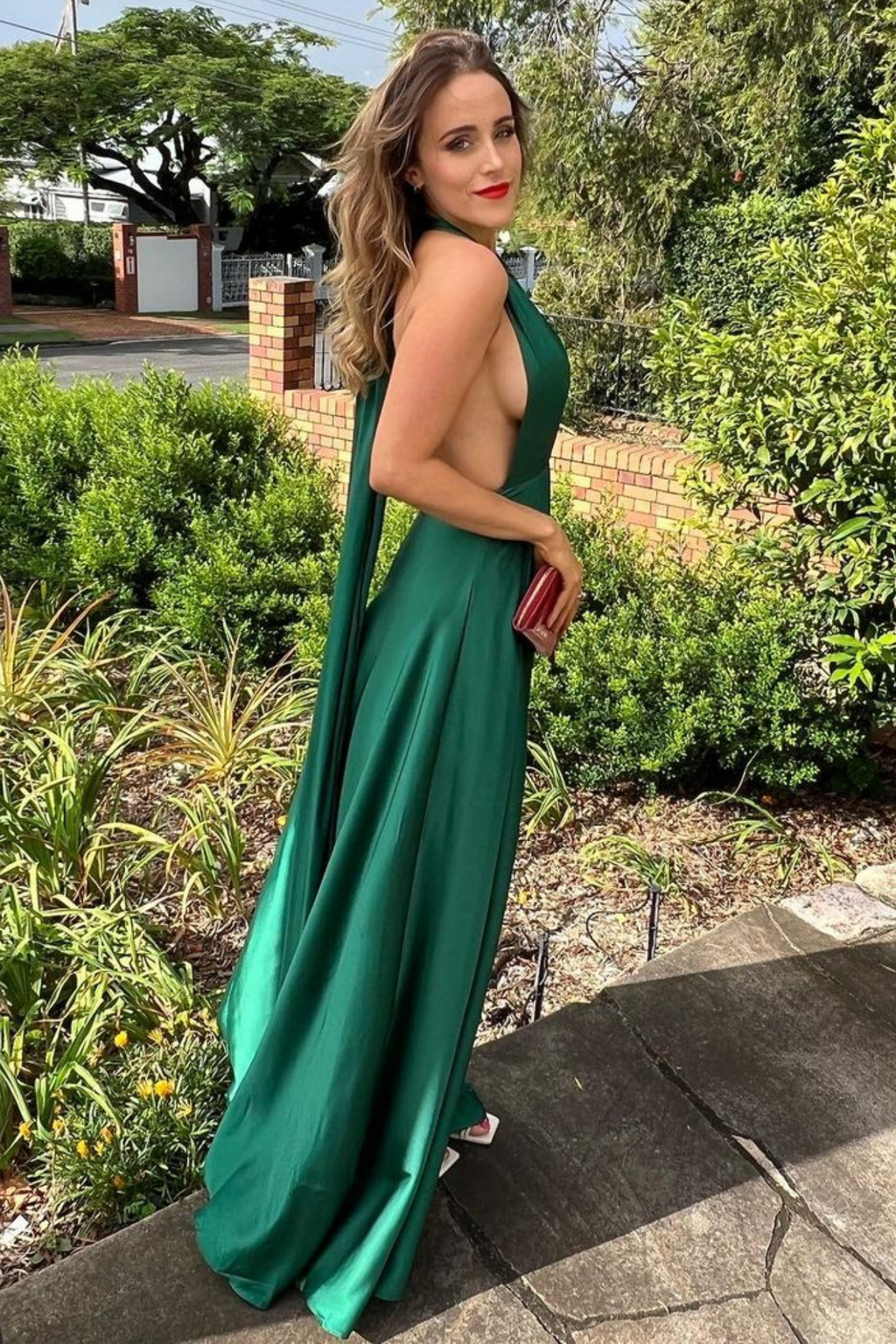 Pandora Multiway Gown - Green Satin