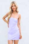 Vida Satin Mini Dress - Lilac