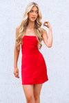 Vida Satin Mini Dress - Red