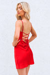 Vida Satin Mini Dress - Red