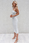 Zaria Midi Dress - Silver Shimmer