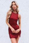 Aura Sequin Mini Dress - Wine