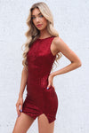 Aura Sequin Mini Dress - Wine