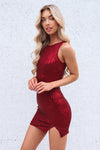 Aura Sequin Mini Dress - Wine