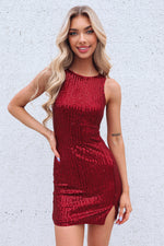 Aura Sequin Mini Dress - Wine