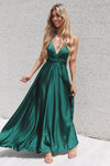 Satin Multiway Dress - Emerald - Runway Goddess